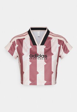 Adidas: Розовая футболка  Stripes