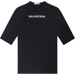 Balenciaga: Чёрная футболка 