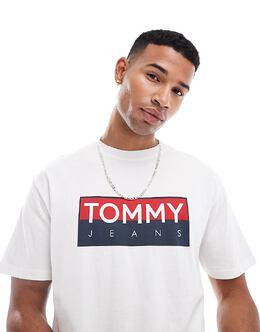 Tommy Hilfiger: Белая футболка  Tommy Jeans