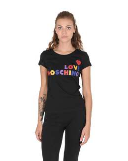 LOVE MOSCHINO: Чёрная футболка 