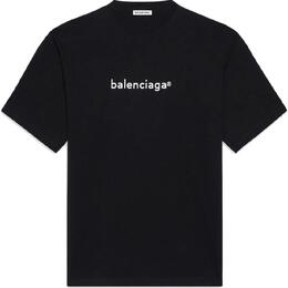 Balenciaga: Чёрная футболка 