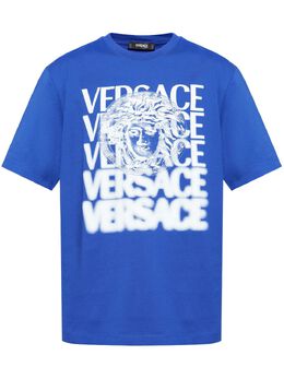 Versace: Голубая футболка  Medusa