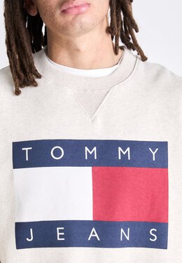 Tommy Hilfiger: Белая толстовка  Tommy Jeans