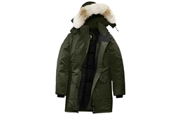 Canada Goose: Зелёный пуховик 