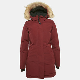 Canada Goose: Бордовый пуховик 