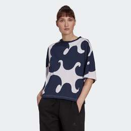 Adidas: Чёрная футболка  Marimekko