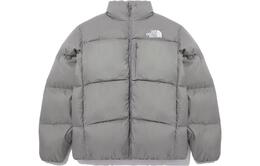 The North Face: Серый пуховик 