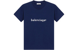 Balenciaga: Синяя футболка 