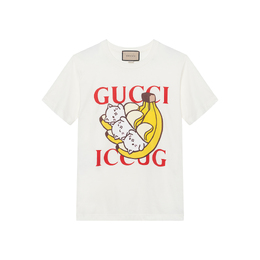 Gucci: Белая футболка  Bananya