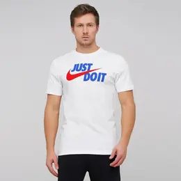 NIKE: Белая футболка  Just Do It