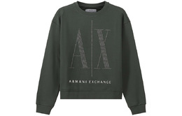 Armani Exchange: Зелёная толстовка 