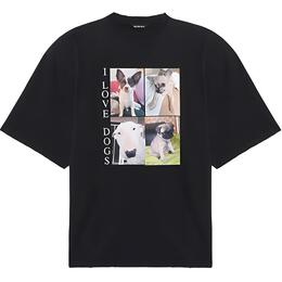 Balenciaga: Чёрная футболка  I Love Dogs