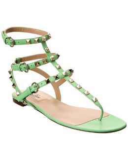 Valentino: Зелёные сандалии  Rockstud