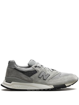 New Balance: Серые кроссовки 