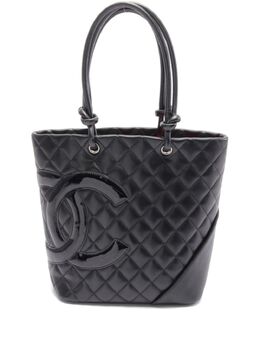 CHANEL Pre-Owned: Чёрная сумка-шоппер 