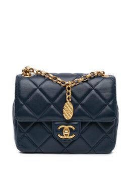 CHANEL Pre-Owned: Голубая сумка через плечо 