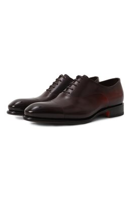 Santoni: Бордовые туфли 