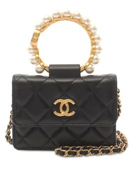 CHANEL Pre-Owned: Чёрный клатч 