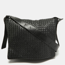 Bottega Veneta: Чёрная сумка  Intrecciato