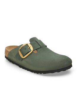 Birkenstock: Зелёные сабо  Boston