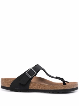 Birkenstock: Чёрные шлёпанцы  Gizeh Birko Flor