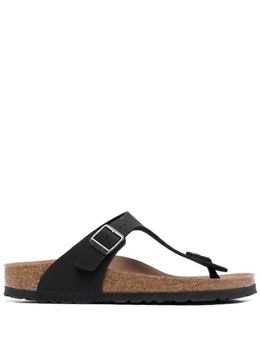 Birkenstock: Чёрные сандалии  Gizeh Birko Flor