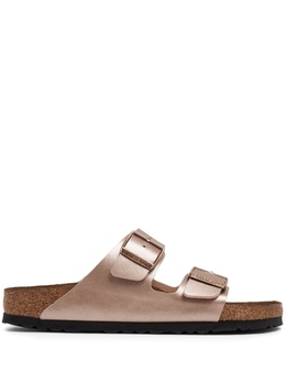 Birkenstock: Золотые шлёпанцы  Birko Flor