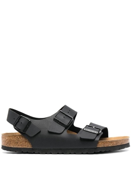 Birkenstock: Чёрные сандалии  Milano Birko Flor