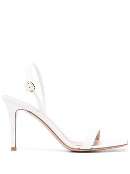 Gianvito Rossi: Белые босоножки  Ribbon 85