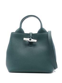 Longchamp: Голубая сумка-шоппер  Roseau