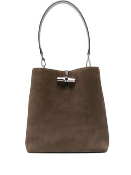 Longchamp: Коричневая сумка  Roseau