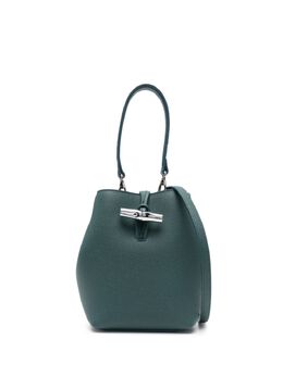 Longchamp: Голубая сумка  Roseau