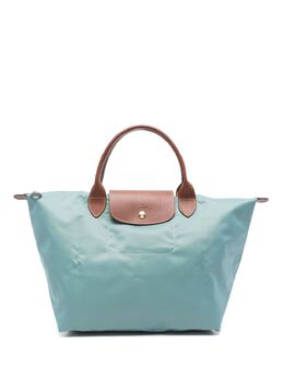 Longchamp: Голубая сумка-шоппер  Le Pliage Original