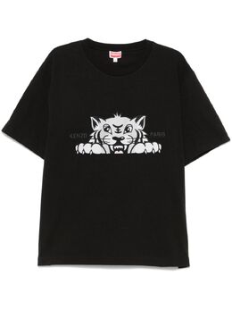 Kenzo: Чёрная футболка  Tiger