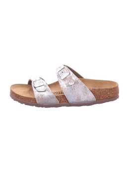 Birkenstock: Серебристые сабо 