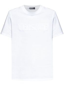 Versace: Белая футболка 