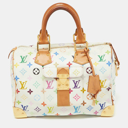 Louis Vuitton: Белая сумка  Speedy 30