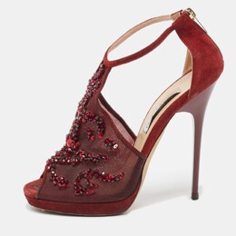 Jimmy Choo: Бордовые сандалии 