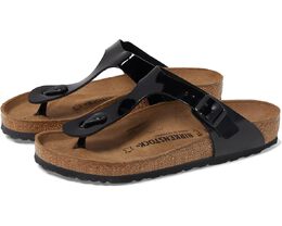 Birkenstock: Чёрные сандалии  Gizeh Birko Flor