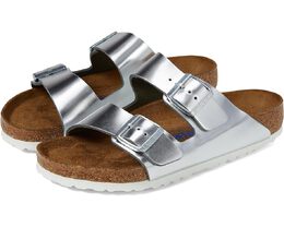 Birkenstock: Серебристые сандалии  Arizona