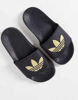 Adidas: Чёрные шлёпанцы  Adilette Lite