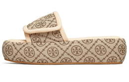 Tory Burch: Бежевые шлёпанцы 