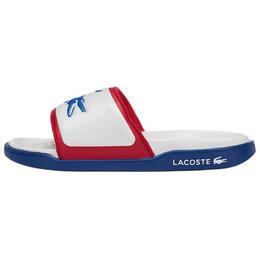 Lacoste: Бежевые шлёпанцы 