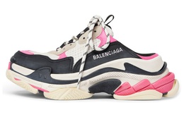 Balenciaga: Чёрные шлёпанцы  Triple S