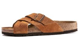 Birkenstock: Коричневые шлёпанцы 