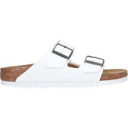 Birkenstock: Белые шлёпанцы  Arizona Birko Flor