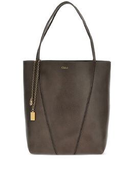 Chloé: Зелёная сумка-шоппер 
