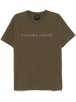 Canada Goose: Зелёная футболка 