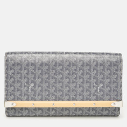 Goyard: Серебристый клатч 