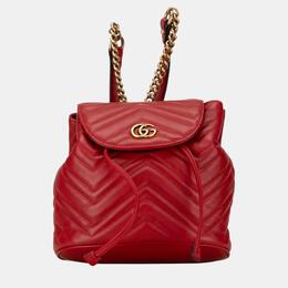 Gucci: Красный рюкзак  GG Marmont